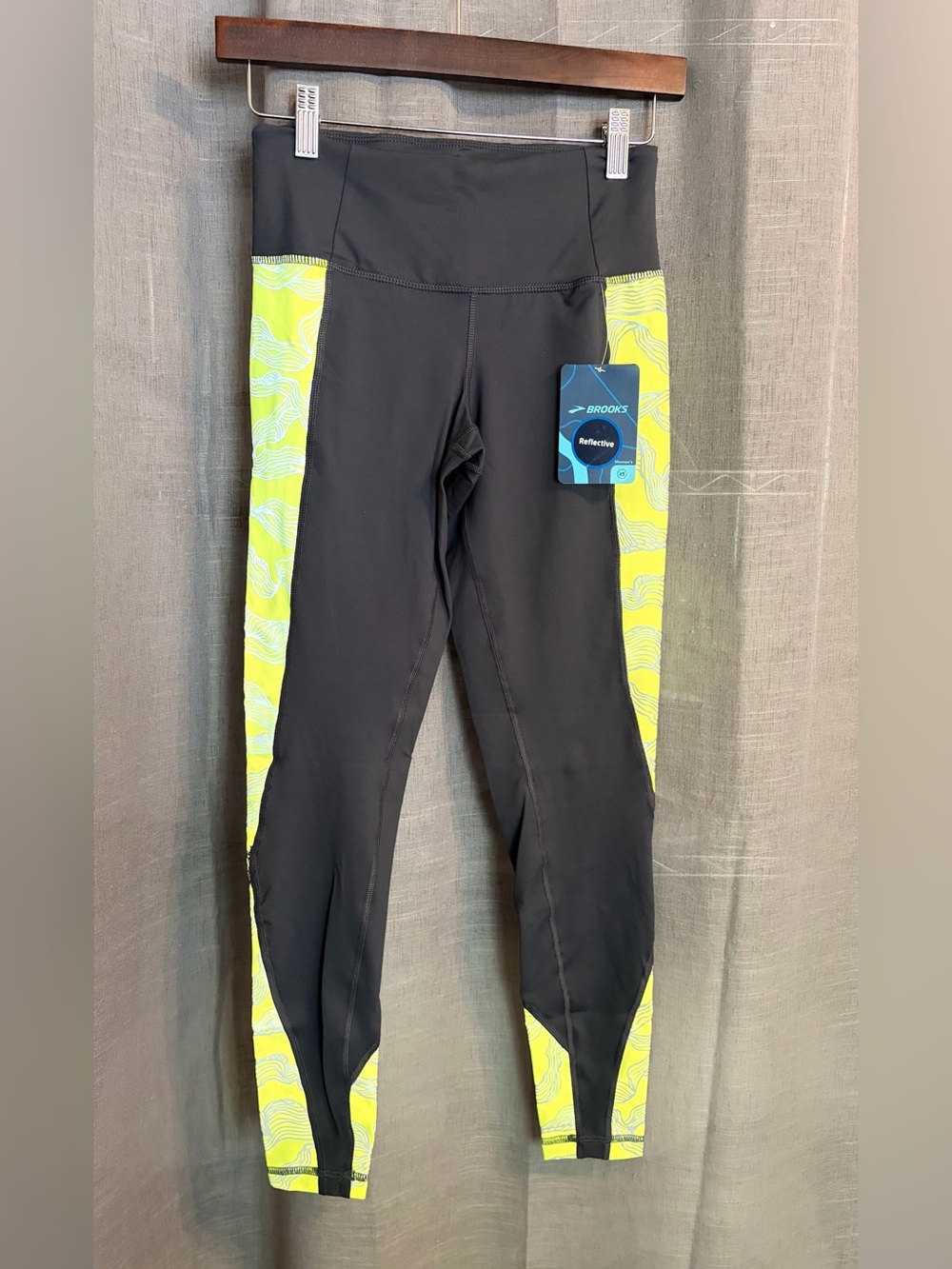 Brooks Nightlife Tights NWT XS, Asphalt /Nightlife Wave